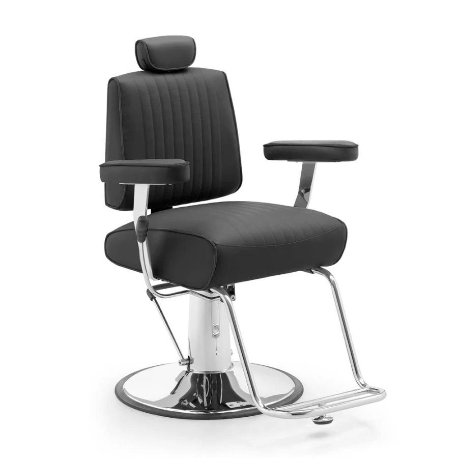Fotel barberski Zenith czarny z chromowaną podstawą.jpg