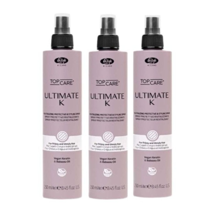 Lisap-Top-Care-Ultimate-K-spray-termoochronny-do-włosów,-zestaw-3-x-250-ml