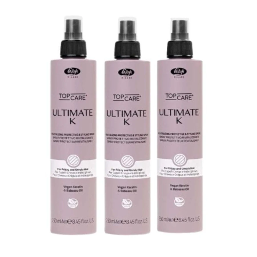 Lisap-Top-Care-Ultimate-K-spray-termoochronny-do-włosów,-zestaw-3-x-250-ml